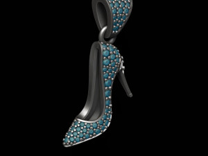 Women shoes pendant with gems 3D-printmodel