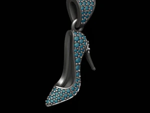 Damesschoenenhanger met edelstenen 3D printmodel