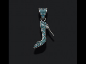 Women shoes pendant with gems Model Cetak 3D