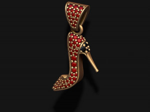 Women shoes pendant with gems Model Cetak 3D