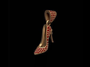 Women shoes pendant with gems Model Cetak 3D