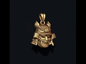 Pendentif t&ecirc;te de samoura&iuml; Modèles 3D en vedette