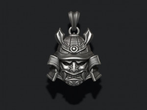 Samurai head pendant 3D-printmodel
