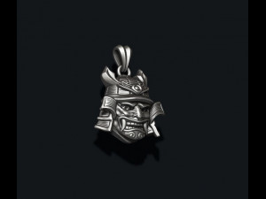 Samurai head pendant 3D-printmodel