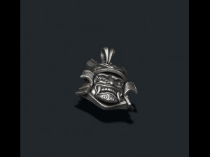 Samurai head pendant 3D-printmodel
