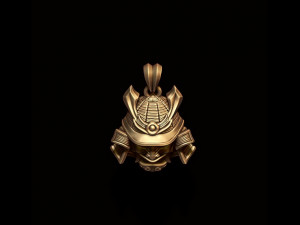 Samurai head pendant 3D-printmodel