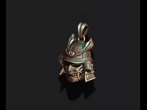 Samurai head pendant 3D-printmodel