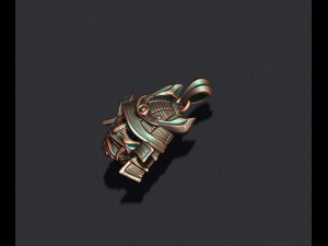 Samurai head pendant 3D-printmodel