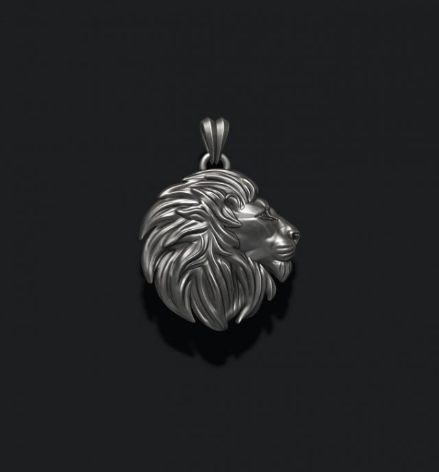 Rounded Lion pendant 3D Print Model .c4d .max .obj .3ds .fbx .stl .blend 