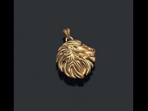 Rounded Lion pendant 3D Print Model