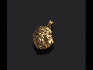 Rounded Lion pendant 3D Print Model