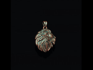 Rounded Lion pendant 3D Print Model