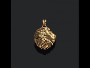 Rounded Lion pendant 3D Print Model