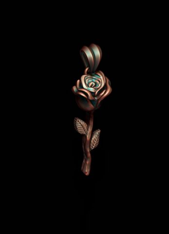 Rose pendant basrelief 3D 打印模型 .c4d .max .obj .3ds .fbx .stl .blend 