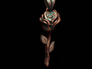 Rose pendant basrelief 3D Print Model