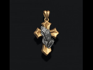 Praying hands cross pendant 3Dプリントモデル