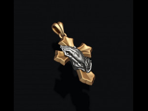 Praying hands cross pendant Modèles 3D en vedette