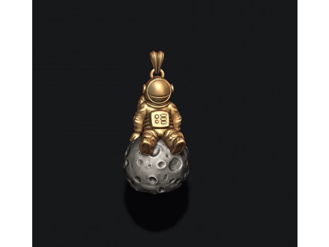 Astronaut moon pendant 3D Принт Модель