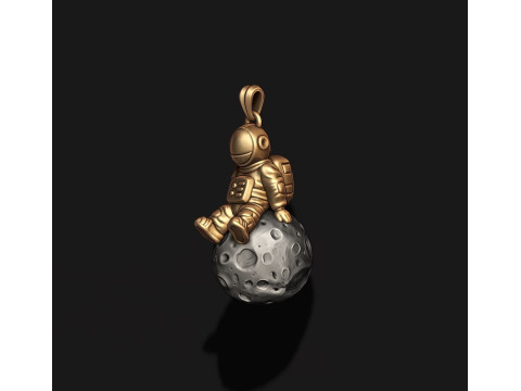 Astronaut moon pendant 3D 프린트 모델
