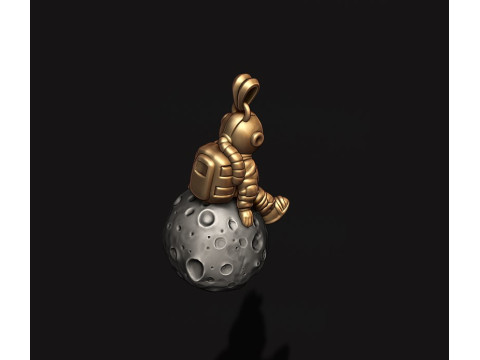 Astronaut moon pendant 3D 프린트 모델