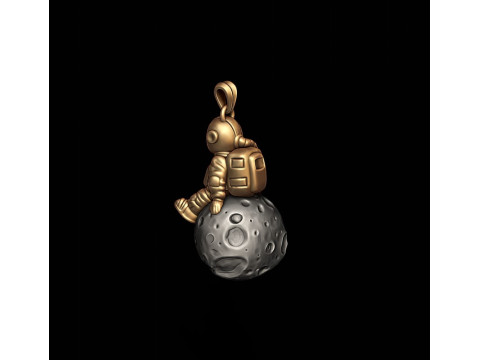 Astronaut moon pendant 3D 프린트 모델