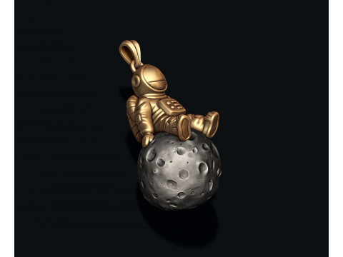 Astronaut moon pendant 3D 프린트 모델