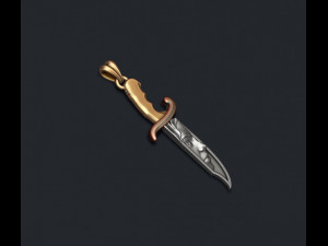 Knife with girl head face pendant 3D प्रिंट मॉडल