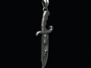 Knife with girl head face pendant 3D प्रिंट मॉडल