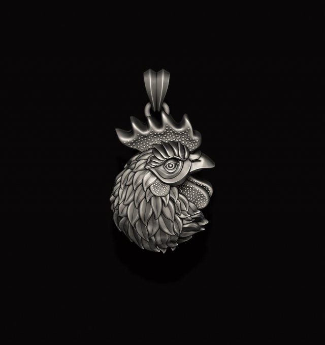 Rooster head pendant 3D 打印模型 .c4d .max .obj .3ds .fbx .stl .blend