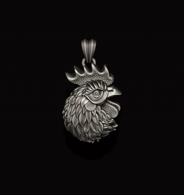 Rooster head pendant 3D Print Model .c4d .max .obj .3ds .fbx .stl .blend 