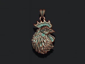 Rooster head pendant 3D Print Model
