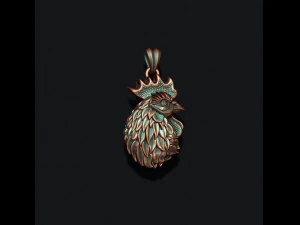 Rooster head pendant 3D Print Model