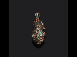 Rooster head pendant 3D Print Model