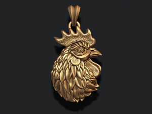 Rooster head pendant 3D Print Model
