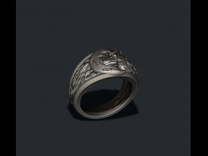 Wolf moon ring Modelo de Impressão 3D