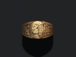 Wolf moon ring Modelo de Impressão 3D
