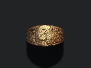 Anel da lua do lobo Modelo de Impressão 3D