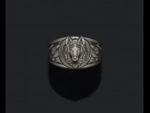 Wolf moon ring v2 3D Print Model