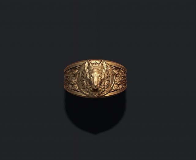 Wolf moon ring v2 Modèles 3D en vedette .c4d .max .obj .3ds .fbx .stl .blend 