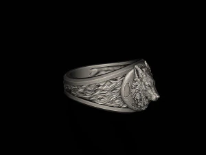 Wolf moon ring v2 3D Print Model