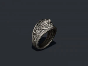 Wolf moon ring v2 3D Print Model