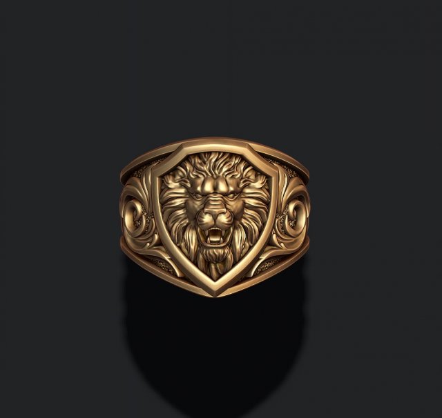 Signet Lion ring Modèles 3D en vedette .c4d .max .obj .3ds .fbx .stl .blend 