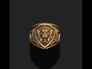 Signet Lion ring Model do druku 3D