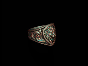 Signet Lion ring Modèles 3D en vedette
