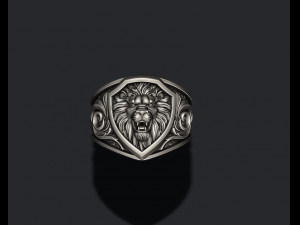 Signet Lion ring Modèles 3D en vedette