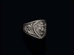Signet Lion ring Modèles 3D en vedette
