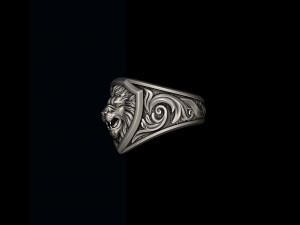 Signet Lion ring Modèles 3D en vedette