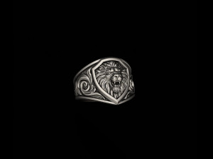 Signet Lion ring Modèles 3D en vedette