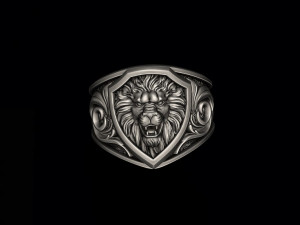Signet Lion ring Modèles 3D en vedette