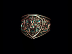 Signet Lion ring Modèles 3D en vedette